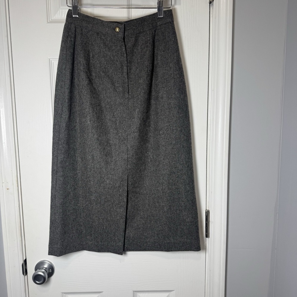 Camden Classics Vintage Women's Skirt Size 10 Gray Midi Pencil Straight Wool - Picture 3 of 3